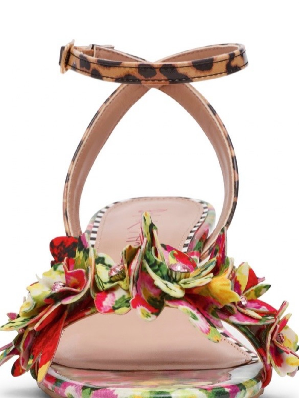 Betsey Johnson Women’s Malcolm Floral Open-Toe Sandals Low Heel Ankle Straps - Picture 6 of 8